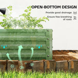 Outsunny Set of Two 110 x 50cm Steel Planter Boxes -  Light Green