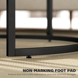 HOMCOM Set of Two Marble-Effect Stacking Tables - Black