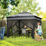 Outsunny 3 x 3(m) Pop Up Gazebo, Height Adjustable Instant Event Shelter with Netting and Carrying Bag, Grey