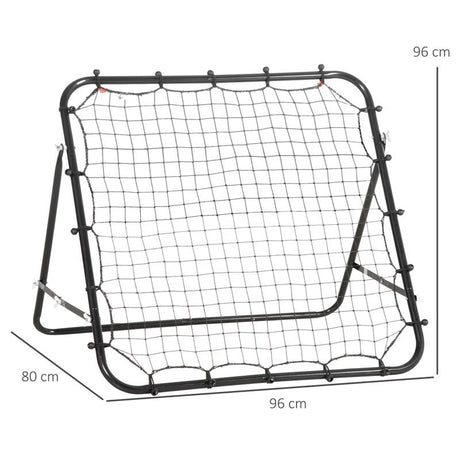 HOMCOM Rebounder Net, Practise Kickback Goal, for Teens, Adults Training - Black