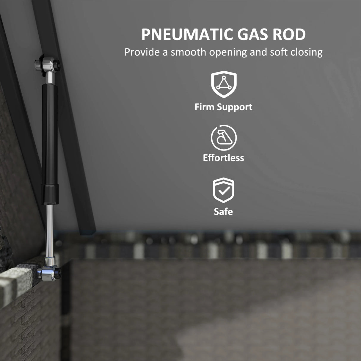 Outsunny 627 L Rattan Storage Box - Dark Grey