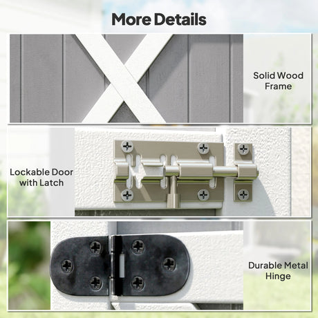 Outsunny Wooden Small Shed, Garden Storage Shed with Shelves and Bolt Latch, 75L x 56W x115H cm, Grey