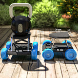 Outsunny Garden Storage Cart, with Top Seat - Blue
