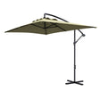 Outsunny 3m Square Canopy Cantilever Parasol, with Cross Base - Beige