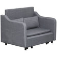 HOMCOM Two-Seater Pull-Out Sofa Bed - Grey