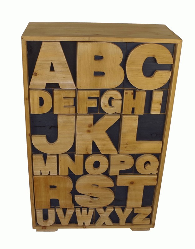 Alphabet Cabinet 54 x 26 x 89cm