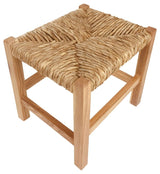 Rustic Woven Raffia Stool 30cm