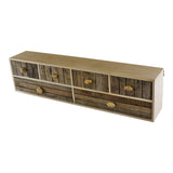 6 Drawer Unit, Driftwood Effect Drawers With Pebble Handles, Freestanding or Wall Mountable