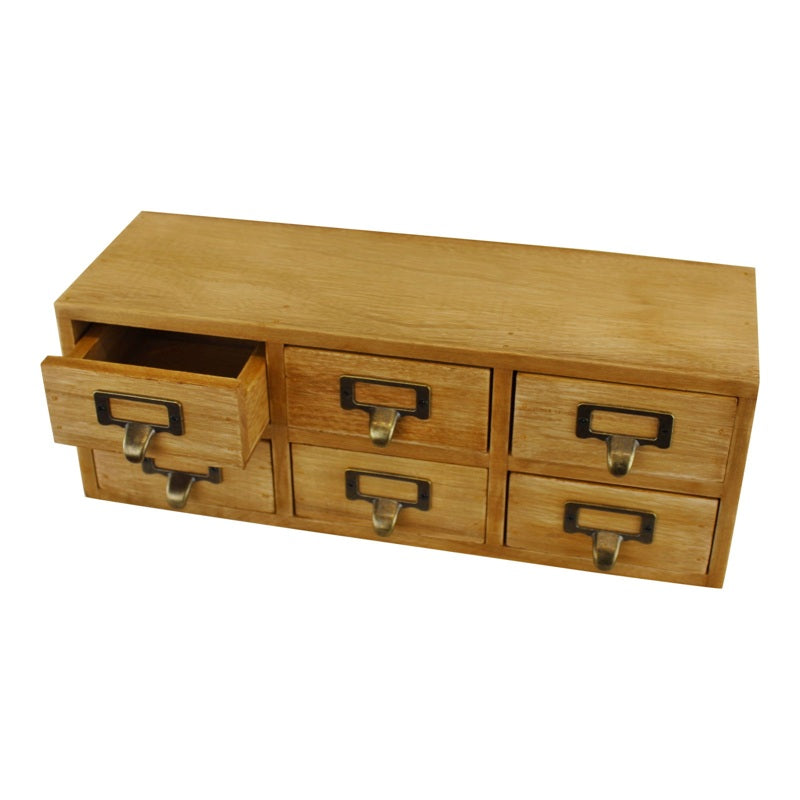 6 Drawer Double Level Small Storage Unit, Trinket Drawers