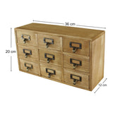 9 Drawer Triple Level Small Storage Unit, Trinket Drawers