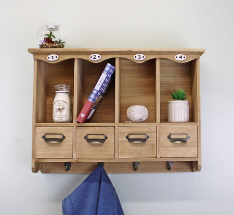 Wooden Wall Hanging Storage Unit