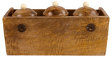 Wooden Rack with 3 Ceramic Jars