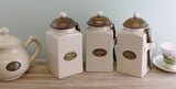 Large Tea, Coffee & Sugar Canisters With Spoons