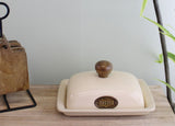 Country Cottage Cream Ceramic Butter Dish