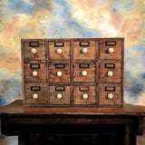 12 Drawer Solid Mango Wood Trinket Chest/Draw With Ceramic Knob Handles