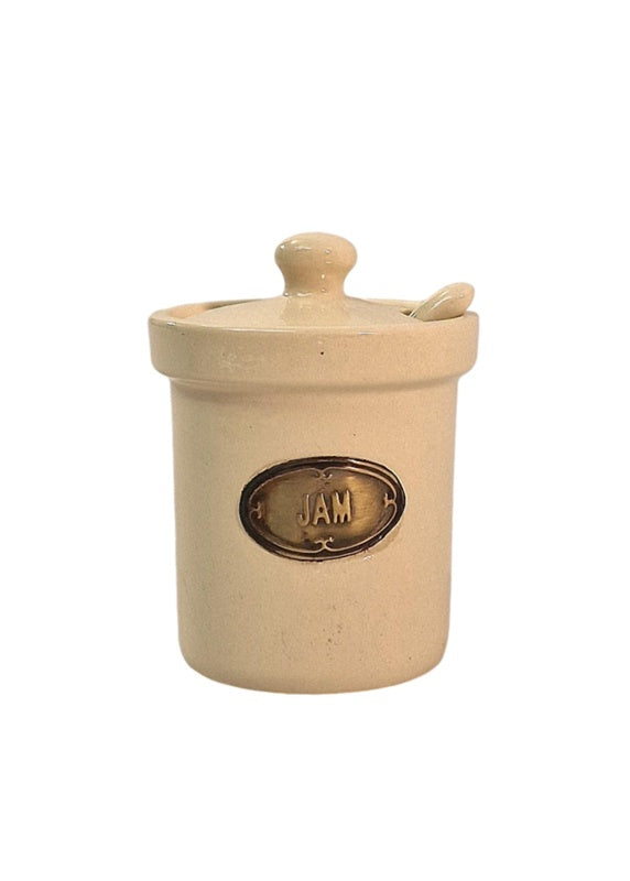 Ceramic Jam Jar with Ceramic Spoon