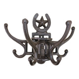 Cast Iron Wall Mounted Rotating Coat Hooks, Horseshoe, 8 Hooks