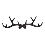 Rustic Cast Iron Wall Hooks, Stag Antlers, Large