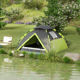 Outsunny Two-Man One Room Camping Tent, with Accessories - Green