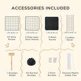 PawHut Pet Playpen with Door, Guinea Pigs Metal Mesh Cage for Small Animal, Chinchilla, 175 x 105 x 70 CM, Black