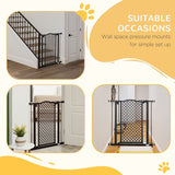 PawHut 74-80 cm Pressure Fit Safety Gate for Doorways and Staircases, Dog Gate, Pet Barrier for Hallways with Auto Close, Double Locking