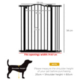 PawHut Metal Pet Safety Gate Dog Gate Folding Fence 74-87cm, Black