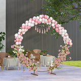 Outsunny 222cm Gold Tone Backdrop Stand, Round Metal Wedding Arch for Birthday Party, Bridal Shower, Graduation, Ceremony