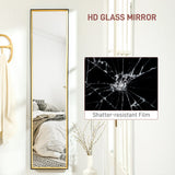 HOMCOM 157 x 37cm Elegant Full-Length Mirror - Black/Gold-Tone