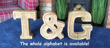 Hand Carved Wooden Embossed Letter D