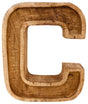 Hand Carved Wooden Embossed Letter C