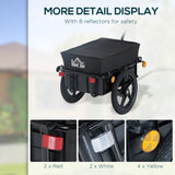 HOMCOM Cargo Trailer Bike Stroller Garden Trolley W/Carrier Utility Luggage & Wheels Black