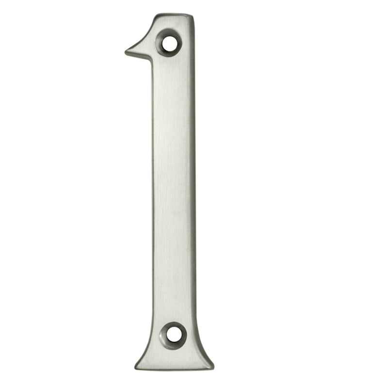 NUMERAL FACE FIX (NO.1) - SATIN CHROME - 76MM - EACH