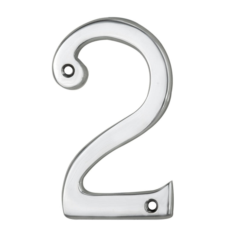 NUMERAL FACE FIX (NO.2) - POLISHED CHROME - 76MM - EACH