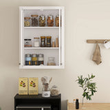 HOMCOM Bathroom Wall Cabinet with Adjustable Shelves - White