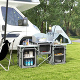 Outsunny Multi-Storage Portable Camping Kitchen, with Carry Bag