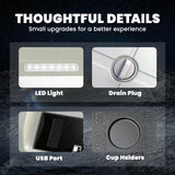 Outsunny 40L Compressor Car Fridge Freezer, Dual Zone Camping Refrigerator with App Control, Telescopic Handle, -20C-20C