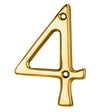 NUMERAL FACE FIX (NO.4) - POLISHED BRASS - 76MM - EACH