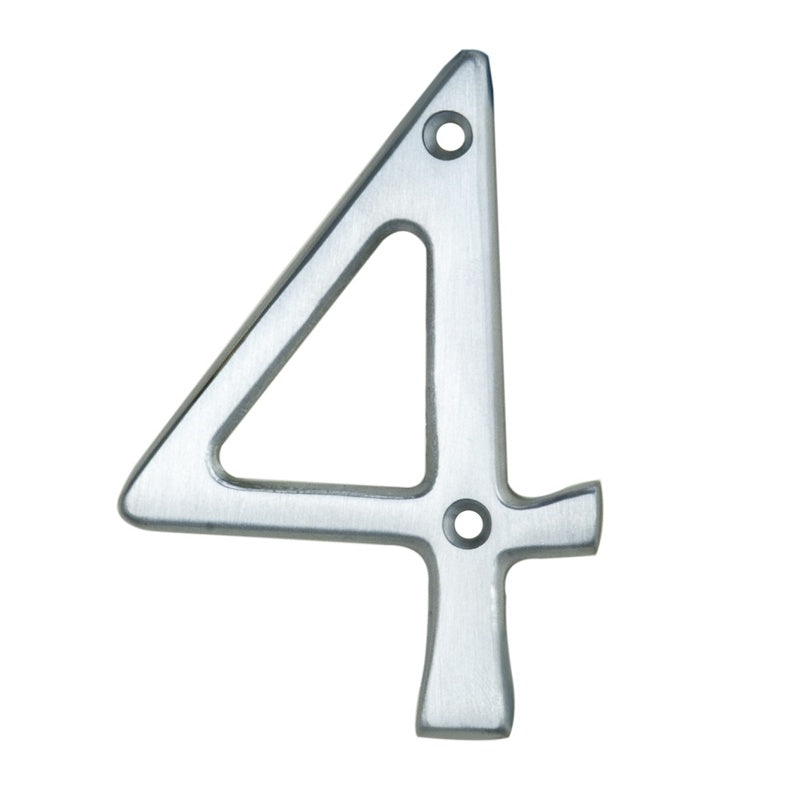 NUMERAL FACE FIX (NO.4) - SATIN CHROME - 76MM - EACH