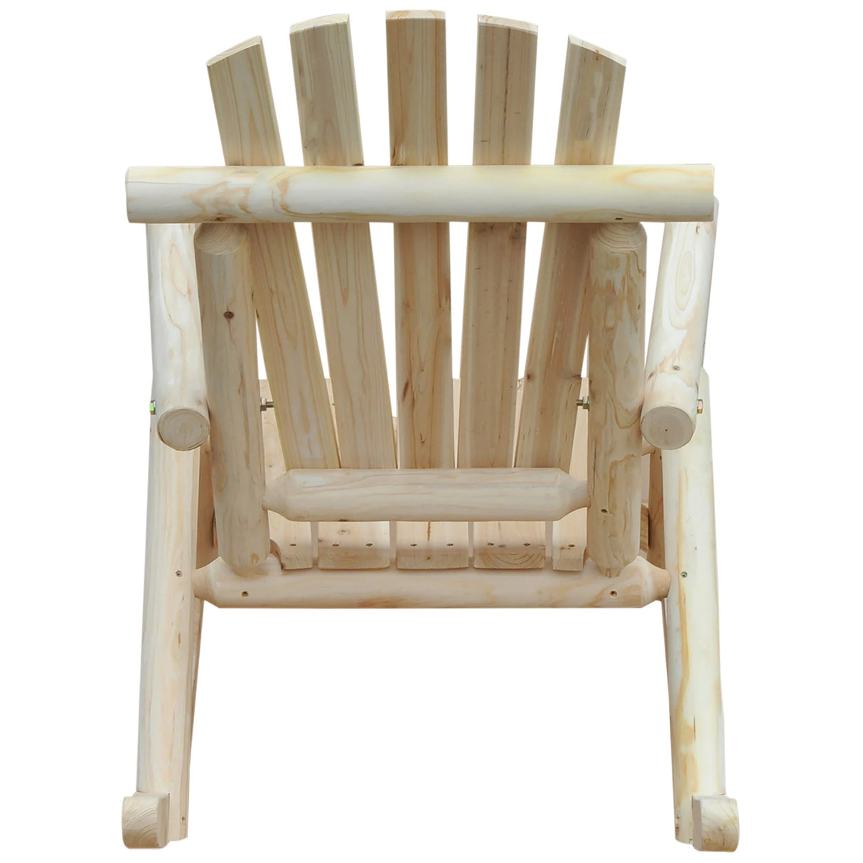 Outsunny 2 Piece Adirondack Chair Cedar Wood Ergonomic Rocking Chair Porch Rocker Garden Traditional - Burlywood