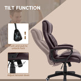 Vinsetto High Back Executive Office Chair 6- Point Vibration Massage Extra Padded Swivel Ergonomic Tilt Desk Seat, Brown