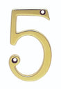 NUMERAL FACE FIX (NO.5) - STAINLESS BRASS - 76MM - EACH