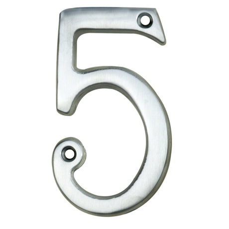 NUMERAL FACE FIX (NO.5) - SATIN CHROME - 76MM - EACH