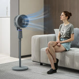 HOMCOM Pedestal Air Circulation Fan with Oscillating, Light Off, Grey