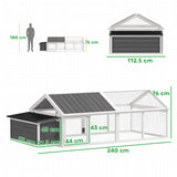 PawHut Wooden Chicken Coop with Nesting Box, Openable Roof, for 4-8 Chickens, White