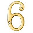 NUMERAL FACE FIX (NO 6 OR 9) - POLISHED BRASS - 76MM - EACH