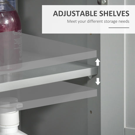 kleankin Modern Bathroom Floor Cabinet - Grey