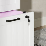 HOMCOM 4 Drawer Filing Cabinet with Lock, Office Storage Cabinet with Adjustable Hanging Bars for A4 Letter Size Files, White