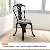 Outsunny Outdoor Bistro Chair Cushions Set of 4 with Removable Cover, 41 x 41 x 5 cm Round Seat Cushions with Ties, Light Grey