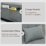 HOMCOM Four-In-One Single Sleeper Chair - Dark Grey