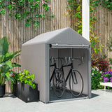 Outsunny 179 x 120cm Temporary Garden Shed, with Accessories - Light Grey